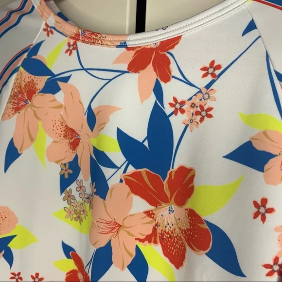 NWT Roxy Girl’s Friendly Flower UPF 50 One Piece Rashguard Swimsuit